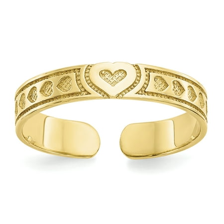 Women's 10K Yellow Gold Heart Toe Ring MSRP $94