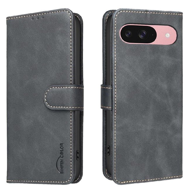 Wallet Case for Google Pixel 9 pro XL RFID Blocking Flip Cover with Card Slots & Kickstand Black