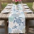thumbnail image 4 of Coastal Sea Turtle Table Runner 90 Inches, Nautical Ocean Creatures Starfish Bed Runner Dresser Scarves Tabletop for Indoor Outdoor Parties/Ceremony/Banquet, 13" x 90", 4 of 9