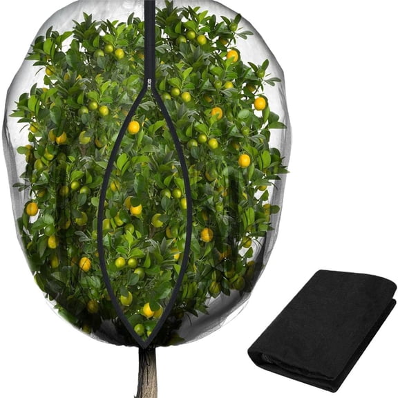 Fruit Tree Netting with Zipper and Drawstring, Breathable Mesh Garden Bird Netting Plant Cover, Insect Bird Barrier Net Mesh for Protect Fruits Plants from Squirrel Bugs