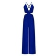 thumbnail image 5 of Kiplyki Trendy Pants for Women Cold Shoulder Jumpsuit Suspender Jumpsuits Wide Leg Pant, 5 of 7