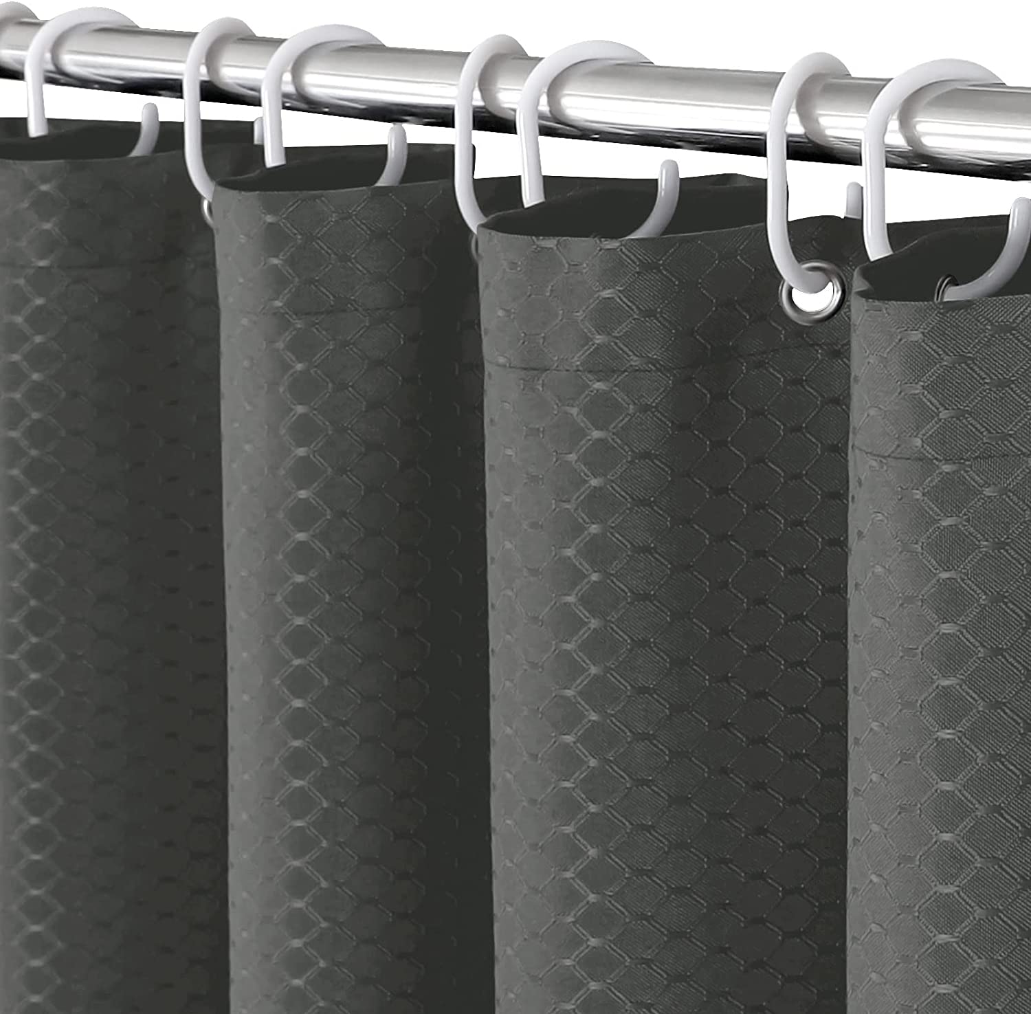 Grey Shower Curtain Set Luxury Waffle Fabric Showers Curtains for Grey