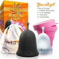 thumbnail image 2 of Talisi Feminine Hygiene Menstrual Cups with Collapsible Sterilizer - Menstruation Period Cup - Flexible Soft Reusable Silicon Menstrual Cup - Small and Large Size - Regular and Heavy Flow, 2 of 9