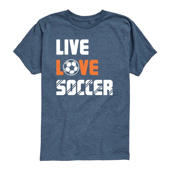 Instant Message - Live Love Soccer - Toddler Boys Short Sleeve Graphic T-Shirt