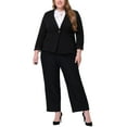 thumbnail image 2 of DARING DIVA Women's Plus Stylish Blazerwith Notch Lapel and Front Pockets Black 4X, 2 of 6
