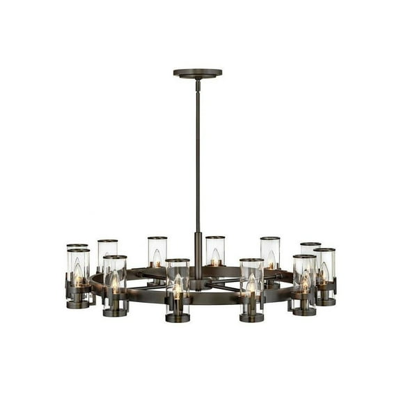 Industrial Twelve Light Chandelier-Black Oxide Finish Bailey Street Home 81-Bel-4160182