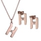 thumbnail image 1 of Set de Joyería para Mujer Iniciales LuckyLy, Collar y Aretes Oro Rosa 18k, Modelo Yara rosa UNITALLA, 1 of 7