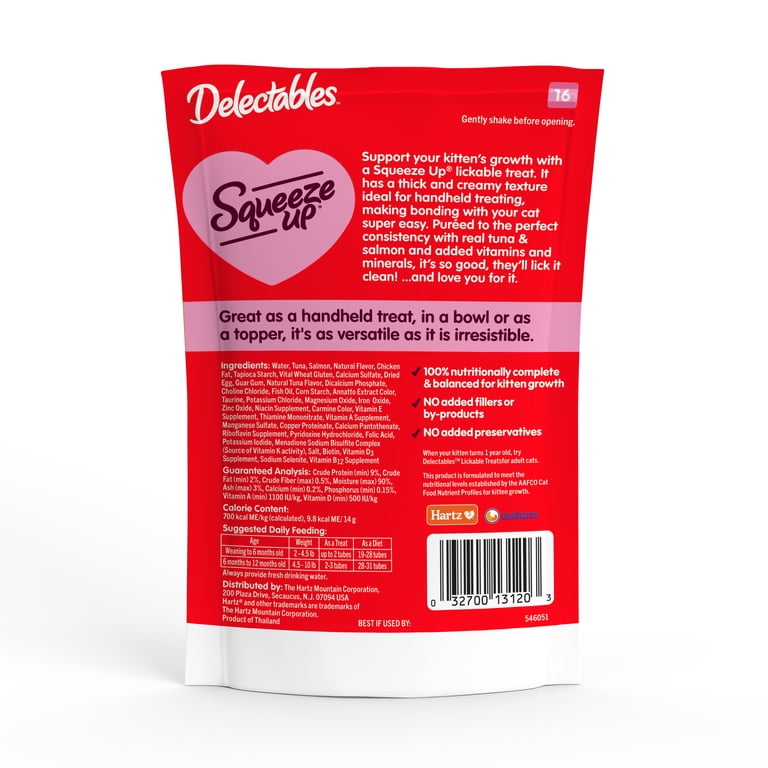 Lickable Kitten Treat Tubes, Tuna & Salmon, 2-Pack photo 6