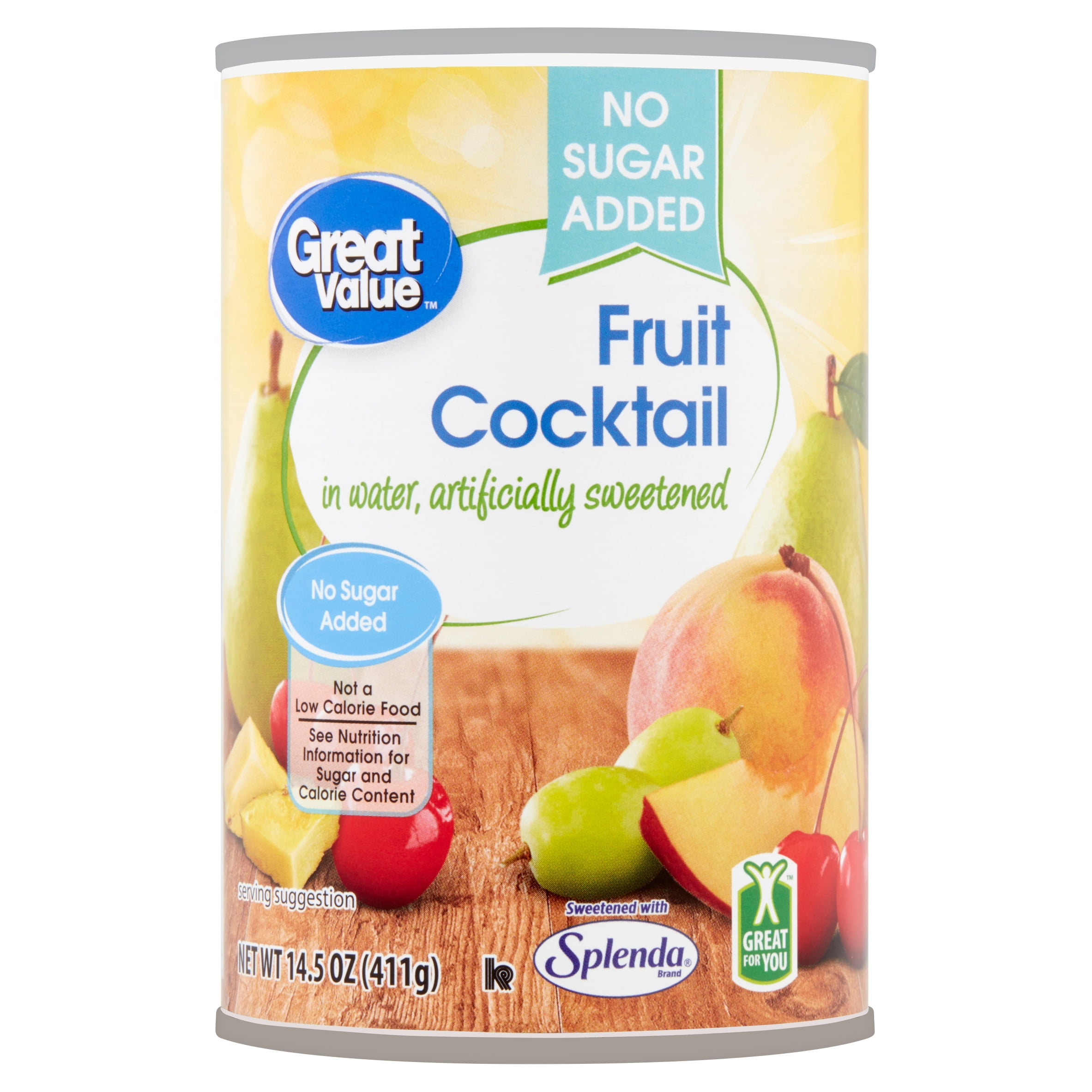 Great Value No Sugar Added Fruit Cocktail In Water 14 5 Oz
