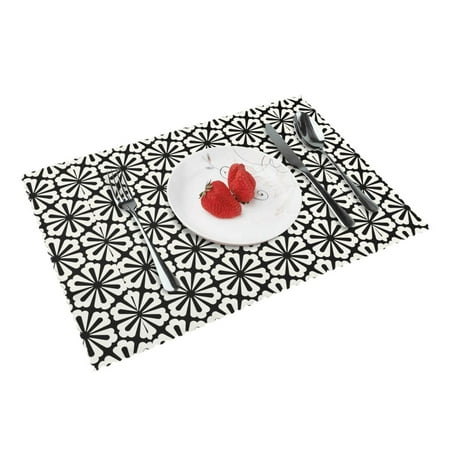 

Home Flower Background Placemats Set Of 4 Washable Wipeable Place Mats Place Mats For Festival Parties Family Dinner (12 X 18inch)
