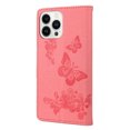 thumbnail image 5 of Feishell Wallet Case for iPhone 14 Pro,Retro PU Leather Butterfly Embossed Pattern Full Protection Anti-Scratch Shockproof Magnetic Clasp Flip Holder Card Slots & Cash Pocket Phone Cover,Pink, 5 of 6