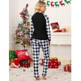 thumbnail image 4 of Matching Family Women's Pajamas Sets Christmas Pajamas Letter Print Top and Plaid Bottom Sleepwear Jammies with Pockets, 4 of 7
