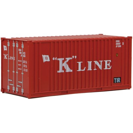 Walthers HO Scale 20' Flat Panel Shipping Intermodal Container K-Line (Red)