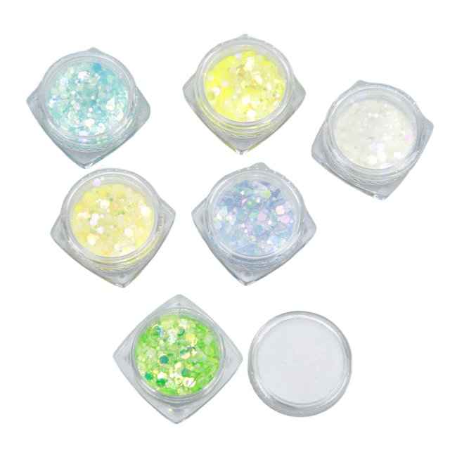 Escamas de uñas ANGGREK Delicadas Purpurinas para uñas 6 cajas de Moda para vacaciones