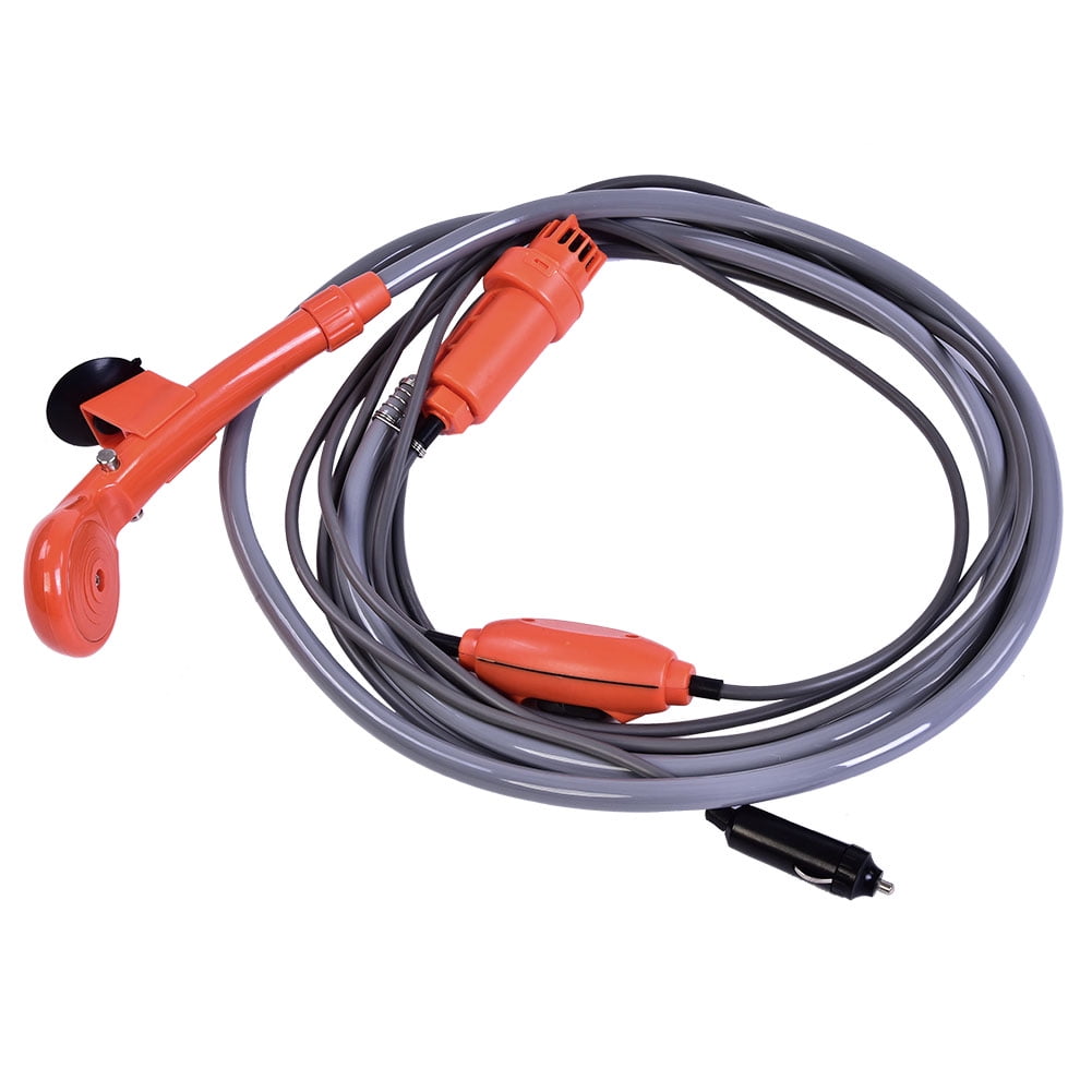 Zyyini 12V Portable Handheld Outdoor Car Shower Kit Camping Travel