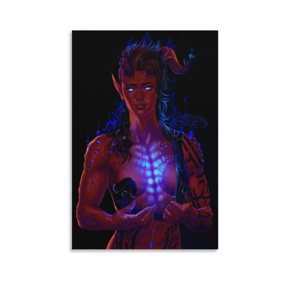 Karlach Poster from Bg3 Room Aesthetic Poster Print Art Wall Painting Canvas Posters Gifts Modern Bedroom Decor 16x24inch(40x60cm)