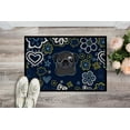 thumbnail image 2 of Carolines Treasures BB5114JMAT 24 x 36 in. Blue Flowers Black Pug Indoor or Outdoor Mat, 2 of 4