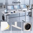 thumbnail image 5 of 63" Electric Standing Desk with 3 Memory Heights and 2 Hanging Hooks, Adjustable Height Sit Stand Home Office Desk,White, 5 of 8