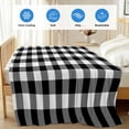 thumbnail image 4 of Black White Plaid Cooling Blanket,Lightweight Breathable Summer Throw Blanket with Double Sided Cold Effect,Gradient Geometric Buffalo Checkered Picnic Blankets Bed Sheet for Hot Sleepers 40"x60", 4 of 8