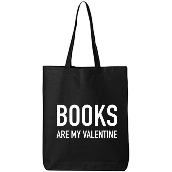 Books Are My Valentine Cotton Canvas Tote Bag