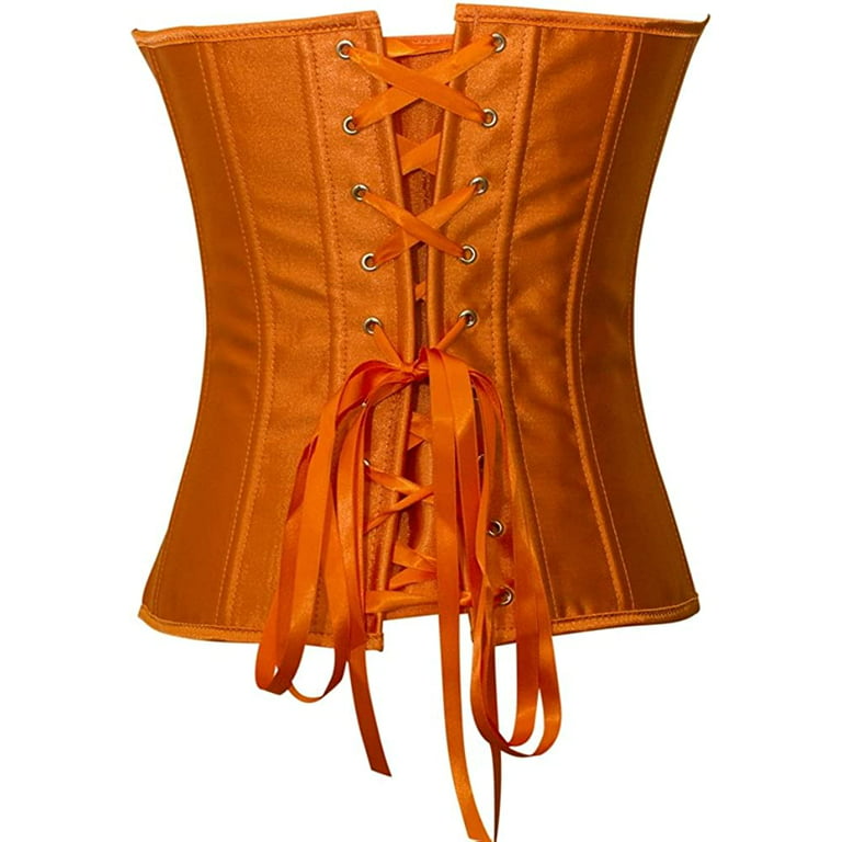 Halimas - Body naranja con broche adelante corset