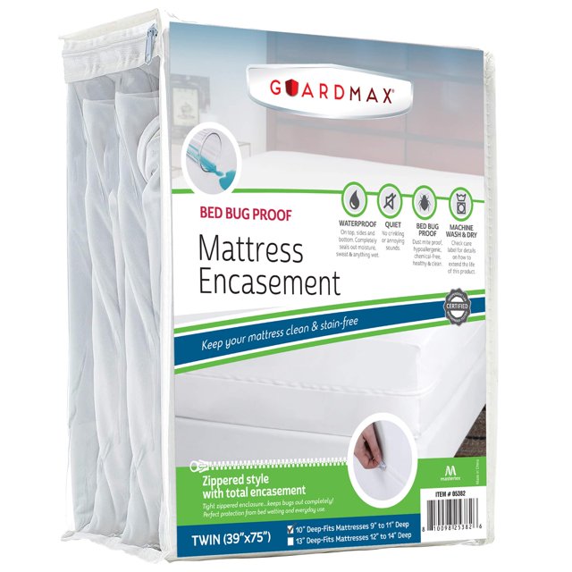 Funda de colchón Guardmax con cremallera, tamaño doble, impermeable