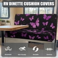 thumbnail image 4 of Yuyamidu Purple Butterfly RV Dinette Cushion Covers Soft Camper Cushion Slipcovers Elastic RV Couch Cushion Covers Furniture Protector for RV Camper Decoration, 4 of 7