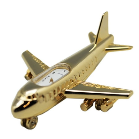 Four Engine Gold Colored Jumbo Jet Desk Clock Walmart Com