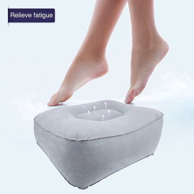 Almohada inflable para reposapiés con bomba de aire, cojín relajante para vuelos de viaje, loave y ligero para oficinas en casa, vieges, 37x28x15cm