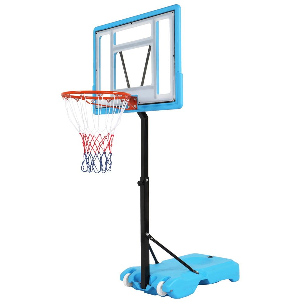 Adjustable PVC Basketball Hoop – 115-135cm Transparent Backboard with Frame, Perfect for Poolside, Beach & Backyard Games – Durable & Portable Design (Model: XH)