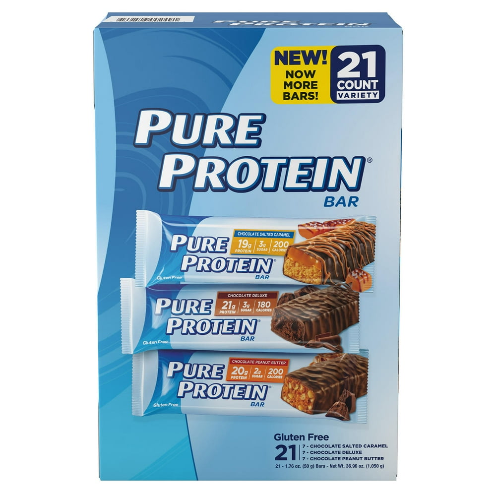 Pure Protein High Protein Bars, Variety Pack (21 Count)