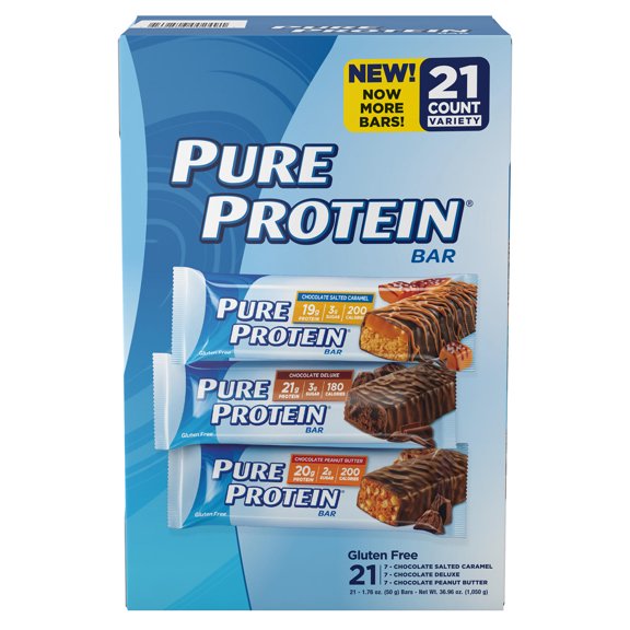 Pure Protein High Protein Bars, Variety Pack (21 Count)