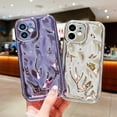thumbnail image 6 of iPhone 12 Holographic Case, Cute Laser 3D Water Ripple Bling Glitter Luxury Plating Wave Shape Phone case for Women Girls Silicone Protection Cover (Light Purple), 6 of 18