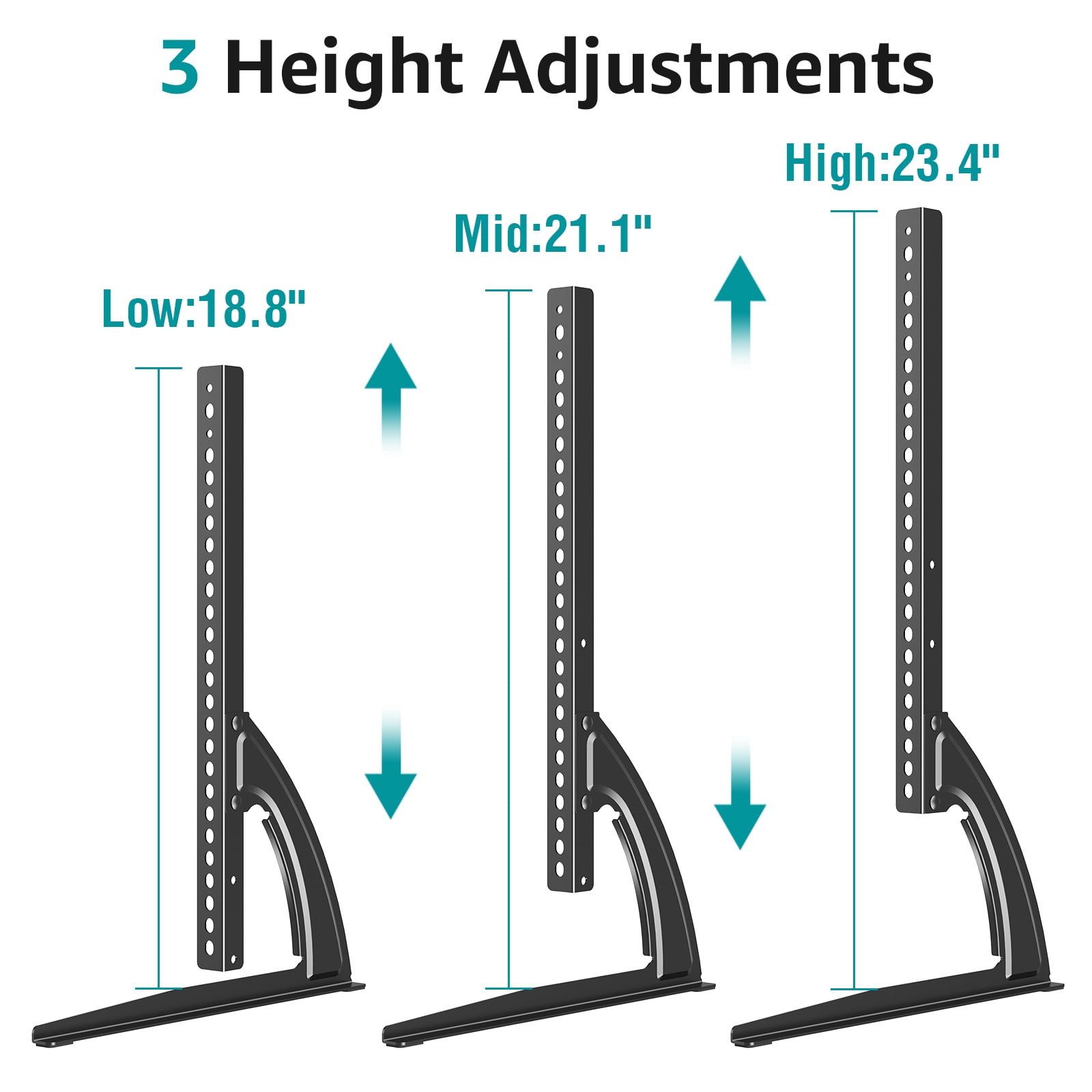 MOUNT PRO Universal Table Top TV Stand for Most 27 to 55 inch Screens, Premium Metal TV Legs Holds up to 88 lbs, Max VESA 800x400mm
