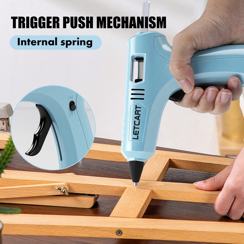 40W Hot Melt Glue Gun DIY Mini Industrial Guns Electric Repair Tool w/30pcs Glue Stick US Blue