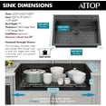 thumbnail image 2 of ATTOP 30 Inch Black Workstation Drop in Kitchen Sink Large Single Bowl,30x22 Inch Stainless Steel Handmade Workstation Ledge Drop in Kitchen Sink, 2 of 15