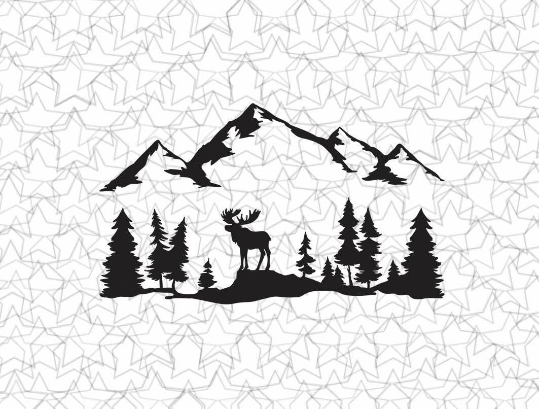 Moose Forest Decal Vinyl Sticker Tattoo Loving Camping For Camper RV Travel Trailer Truck Vehicle Car Windows Glass