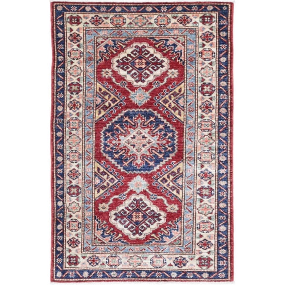 Hand Knotted Royal Kazak Wool Rug - 2'7'' x 4'2''