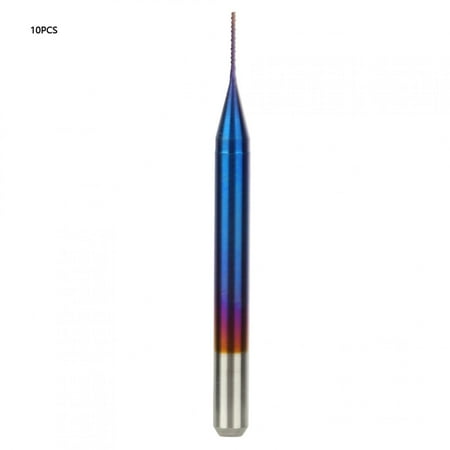 

Spptty Blue Coated End Mill 10pcs Cone Milling Cutter Tungsten Carbide Blue Coated End Mill for PCB Engraving Machine Tungsten Carbide End Mill