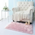 thumbnail image 7 of YJ.GWL Fluffy Faux Sheepskin Plush Area Rug Soft Fuzzy Rugs Floor Carpet for Bedroom Living Room, 2'x 3',Pink, 7 of 7