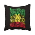 thumbnail image 1 of WOPOP Green Marley Rasta With Lion Head On Black Red Bob Jamaica Reggae African Bandana Beads Pillowcase Pillow Cover 18x18 inches, 1 of 1