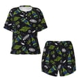 thumbnail image 4 of Picia Space Rockets Pajamas Sets for Women Soft Short-Sleeved Pjs with Lounge Shorts Two Piece Sleepwear-3X-Large, 4 of 9
