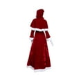 thumbnail image 3 of Gupgi Robe de Noël pour Femmes avec Père Noël, Cape à Capuche + Robe Maxi en Peluche Taille Haute avec Gants Blancs, 3 of 7