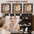 thumbnail image 3 of Homall Makeup Vanity Table with Lights, Mirror, Storage Cabinet, and Power Outlet for Bedroom and Dressing Room, Black, 3 of 7