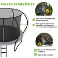 thumbnail image 5 of Jump Into Fun Trampoline, 8FT 800LBS Trampoline for 3-4 Kids, Pumpkin Trampolines with Enclosure, LED Light, Basketball Hoop, Outdoor Galvanized Anti-Rust Coating Recreational Trampoline for Gifts, 5 of 7