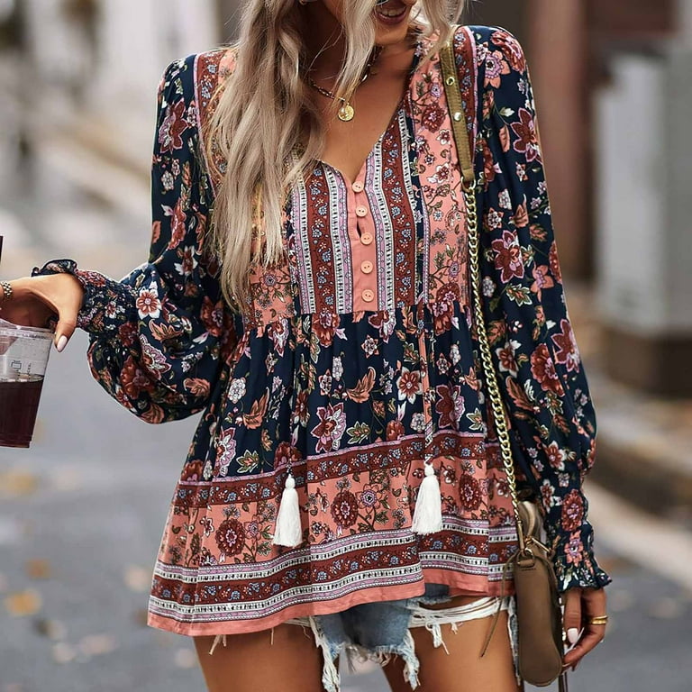 Bohemian style blouses cheap