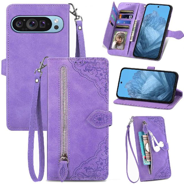 Funda billetera anti-golpes para GANGXUN Google Pixel 9 Pro XL , ideal para día a día y trabajo