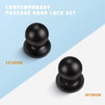 thumbnail image 2 of GFDYREE Ensemble de 5 Boutons de Porte de Passage Noir Mat, Bouton de Porte Intérieur, Bouton de Porte de Garde-Robe, Bouton de Porte de Couloir/garde-Robe pour Usage Intérieur, 2 of 7