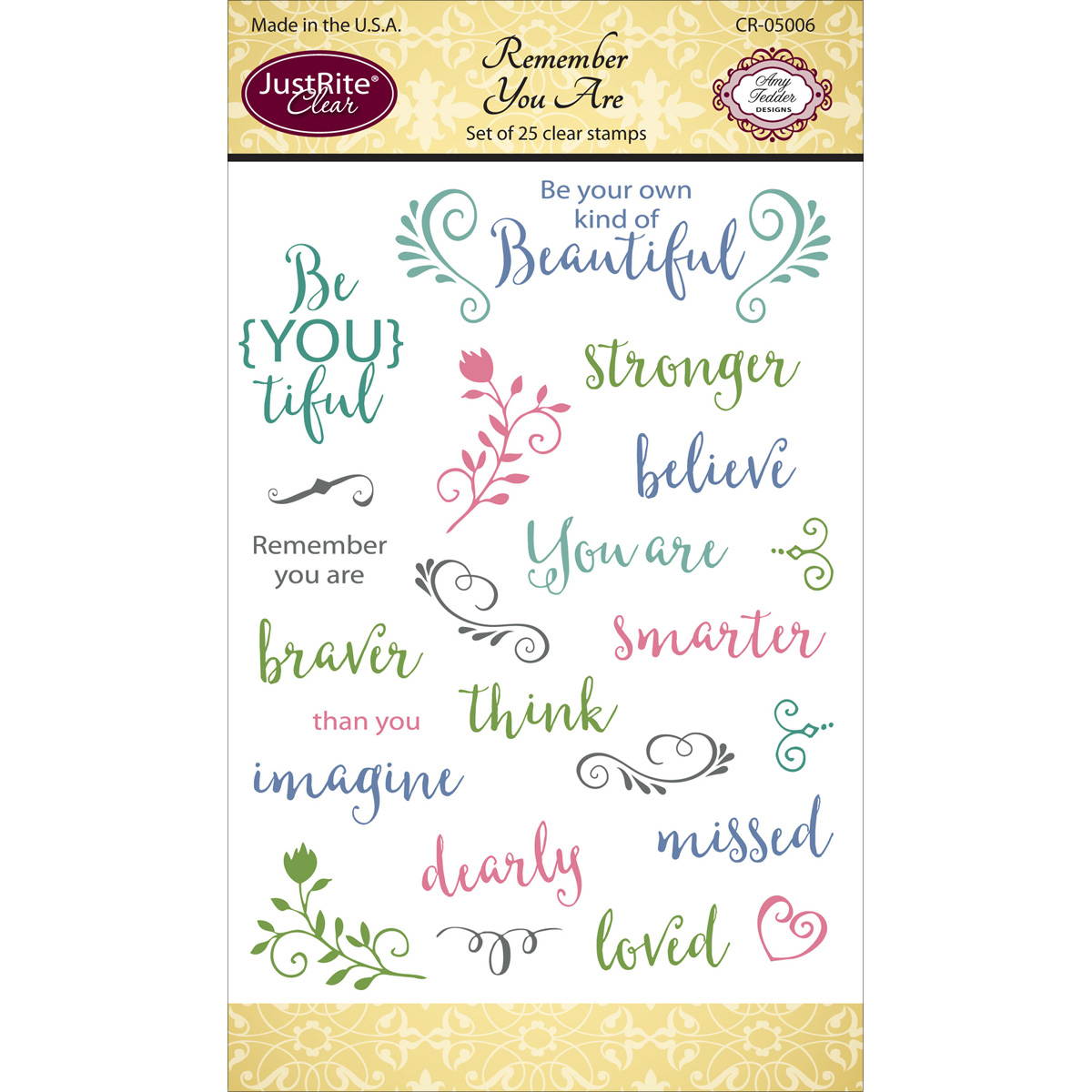 Justrite Papercraft Clear Stamps, 4" x 6"