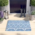 thumbnail image 2 of Boho Blue Geometric Ethnic Flannel Non Slip Door Rugs,Washable Door Mats Indoor,Decorative Door Mats,Dirt-Resistant and Absorbent Doormat for Entrance,Bedroom,Kitchen,Bathroom,23.5"x16", 2 of 5